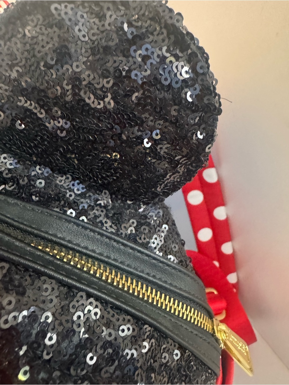 Loungefly Red and Black Minnie Mouse Polka Dot Mini Backpack - Picture 6 of 16